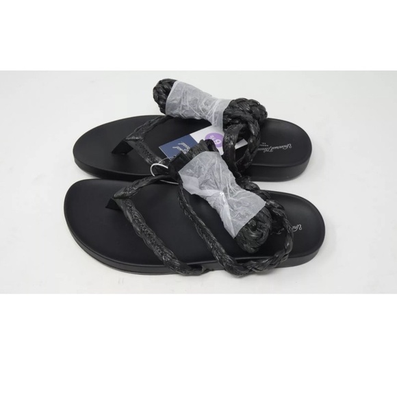 New Ria Raffia Lace Up Wrap Around Tie Black Sandal Universal Thread Womens - Picture 3 of 3